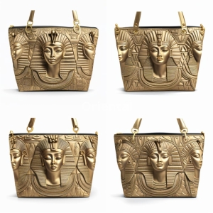 Genuine leather bag with Pharaonic design