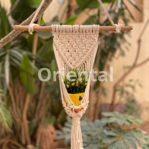 Plant holder from macrame