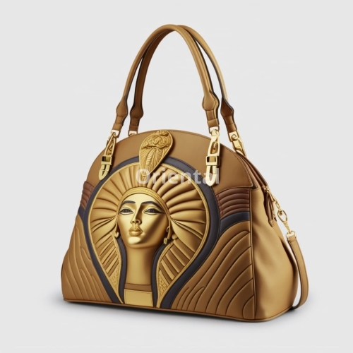 Genuine leather bag with Pharaonic design