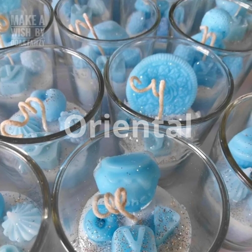 Baby shower bubble gum scented candles