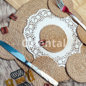 Burlap coasters for cups and plates