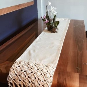 Macrame runner decor