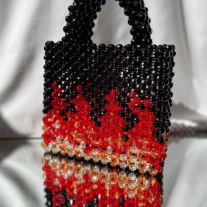 Fire womens Beaded Handbag