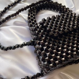 Black small bag with square beads