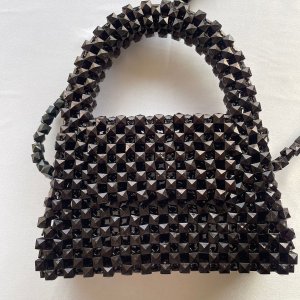 Black small bag with square beads