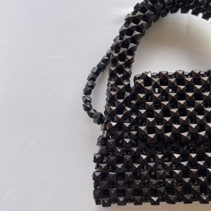 Black small bag with square beads