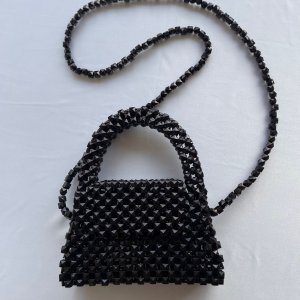 Black small bag with square beads