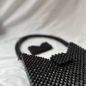 Beaded  black small cardholder