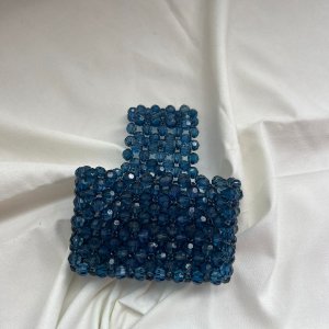 Small blue beaded Wallet