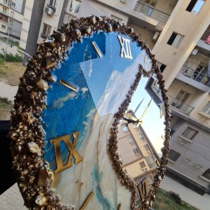 Mirror wall clock resin 50cm