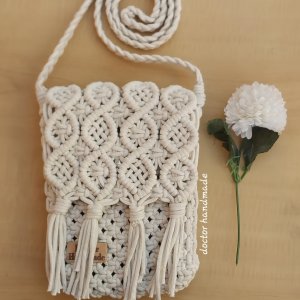 Macrame phone cross bag