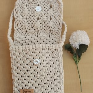 Macrame phone cross bag