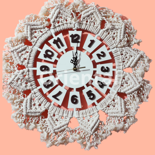 Macrame wall clock_for home decor