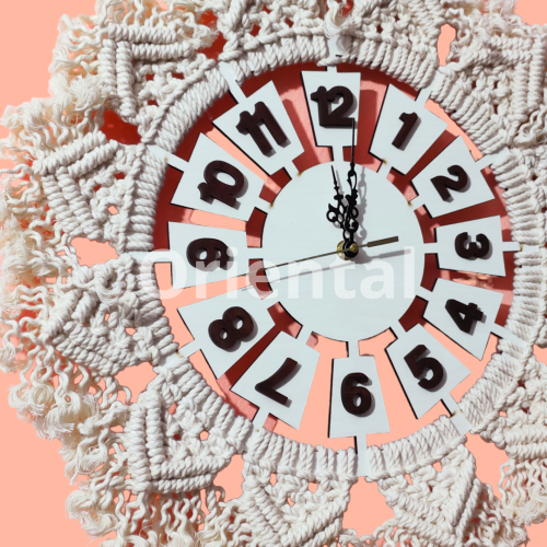 Macrame wall clock_for home decor