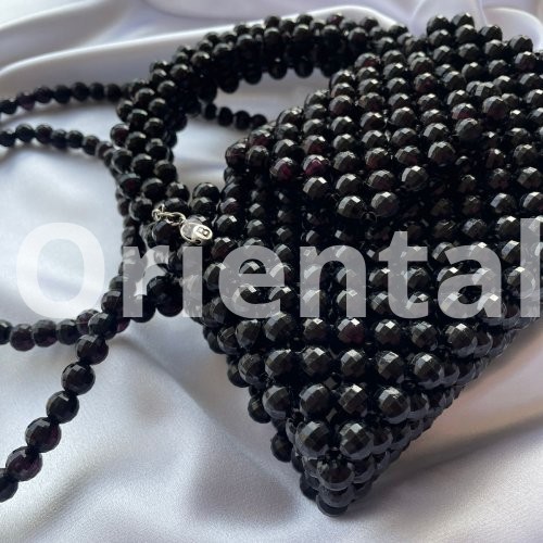 Black small bag with round beads