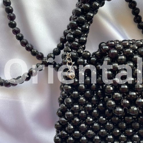 Black small bag with round beads