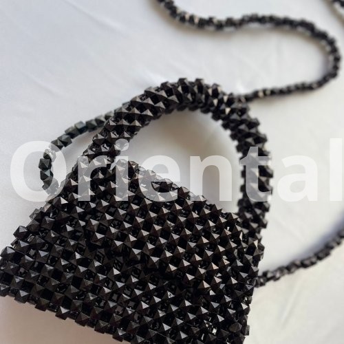 Black small bag with square beads