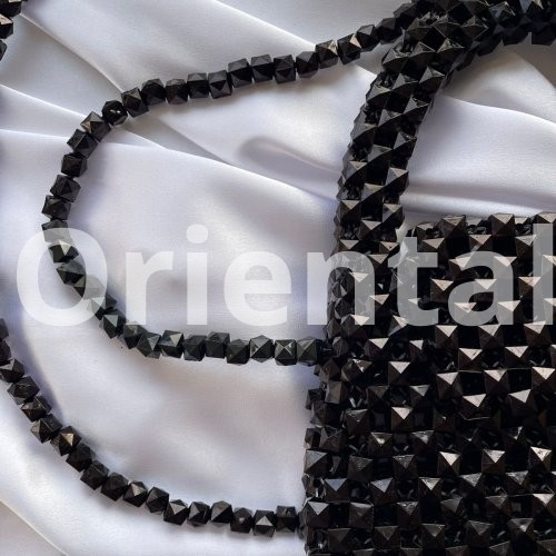 Black small bag with square beads