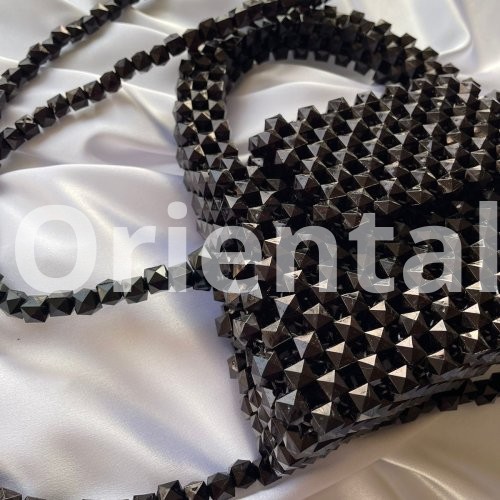 Black small bag with square beads