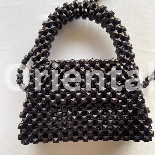 Black small bag with square beads