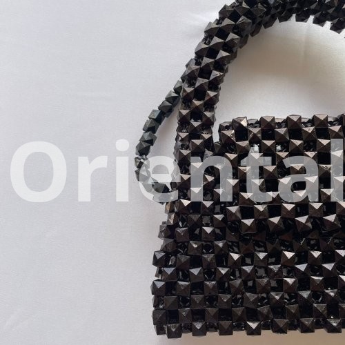 Black small bag with square beads