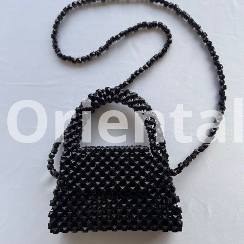 Black small bag with square beads