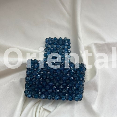 Small blue beaded Wallet