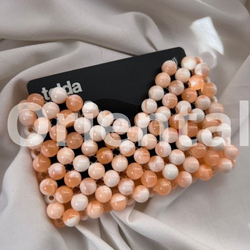 Mini beaded orange Cardholder