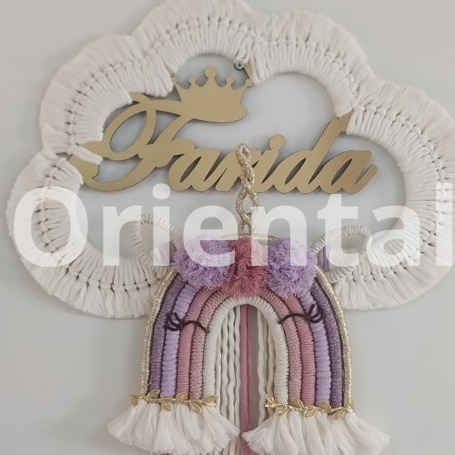 Macrame cloud with name child