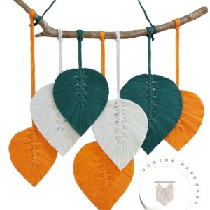 Hanging leaves with macrame art