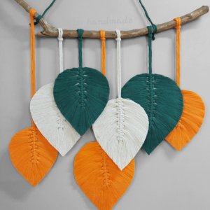 Hanging leaves with macrame art