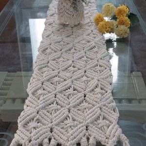 Macrame dining tablecloth