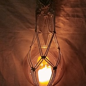 Macrame candle holder for decoration