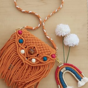 Macrame cross bag for kids