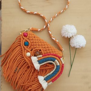 Macrame cross bag for kids