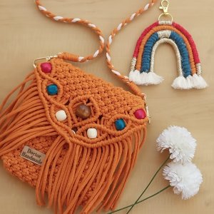 Macrame cross bag for kids