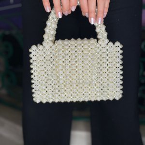 Beaded off white loly bag