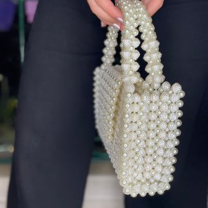 Beaded off white loly bag