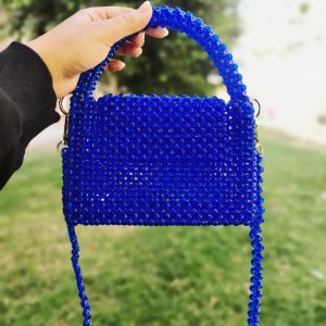 Blue crystal handbag and crossbody bag