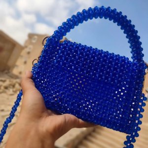 Blue crystal handbag and crossbody bag