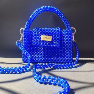 Blue crystal handbag and crossbody bag