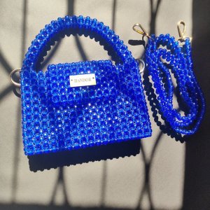 Blue crystal handbag and crossbody bag