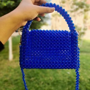 Blue crystal handbag and crossbody bag