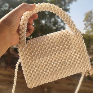 plastic pearl beads handbag