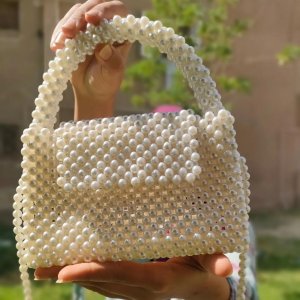 plastic pearl beads handbag