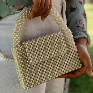 plastic pearl beads handbag