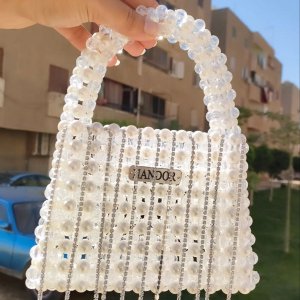 White crystal and loli handbag