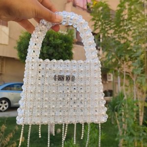 White crystal and loli handbag