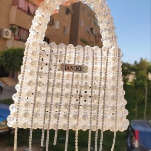 White crystal and loli handbag