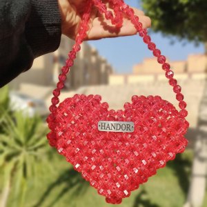 Red heart crossbody bag